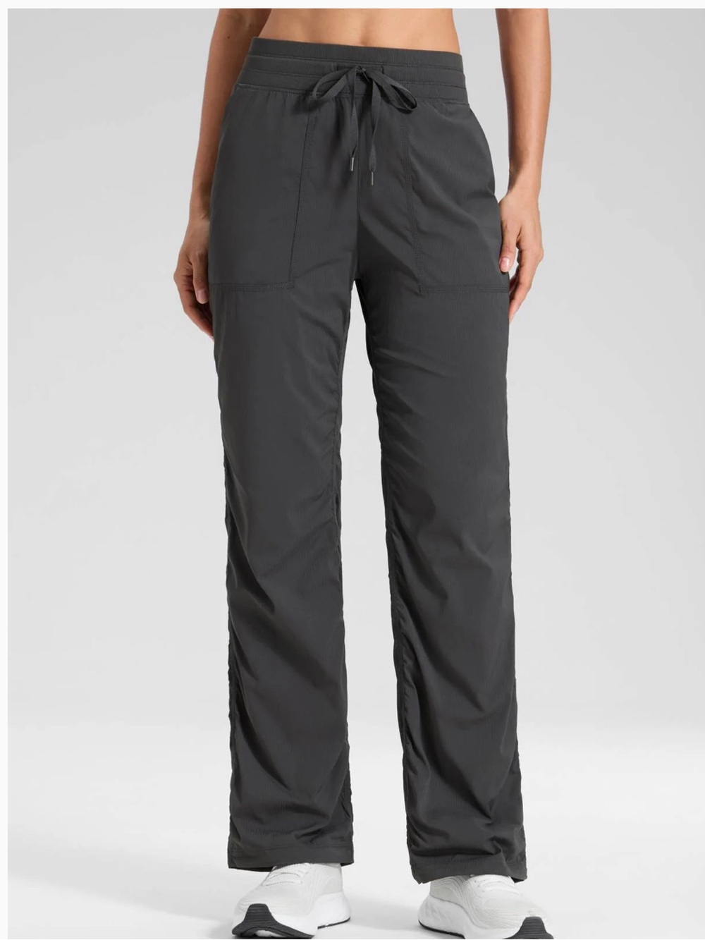 Dark grey Straight-Leg Drawstring Pants